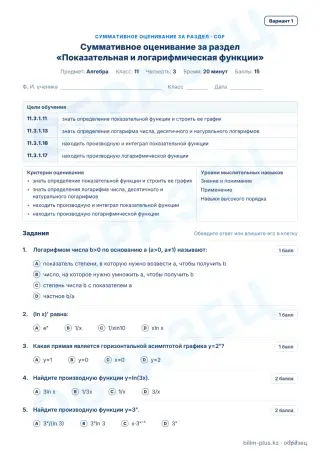 Образец · СОР · вариант 1