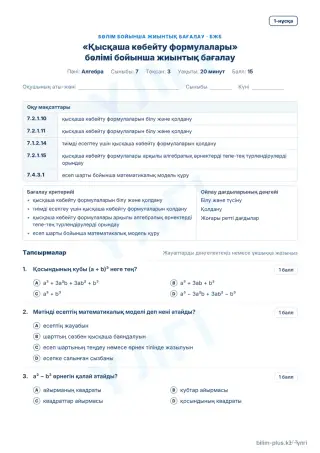 Үлгі · БЖБ · 1-нұсқа