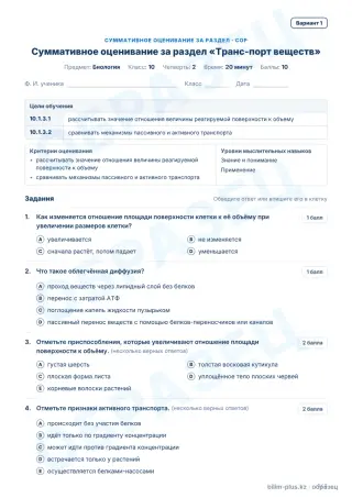 Образец · СОР · вариант 1