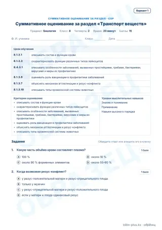 Образец · СОР · вариант 1