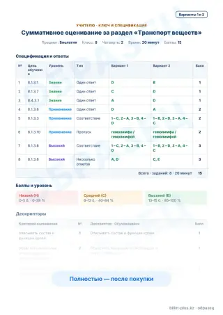 Образец · Учителю: ключ и дескрипторы