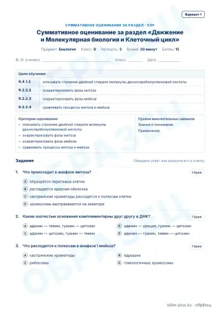 Образец · СОР · вариант 1