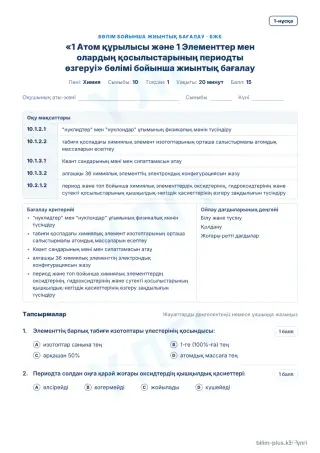 Үлгі · БЖБ · 1-нұсқа