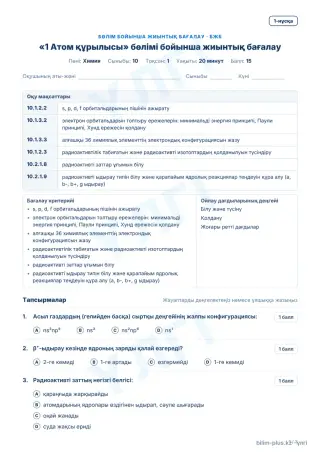 Үлгі · БЖБ · 1-нұсқа
