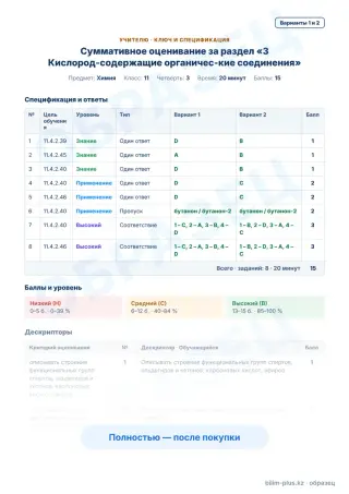 Образец · Учителю: ключ и дескрипторы