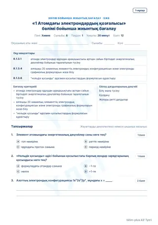 Үлгі · БЖБ · 1-нұсқа