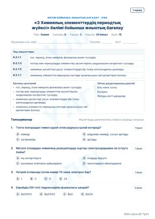 Үлгі · БЖБ · 1-нұсқа