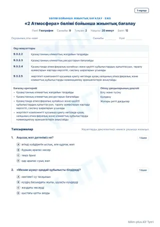 Үлгі · БЖБ · 1-нұсқа