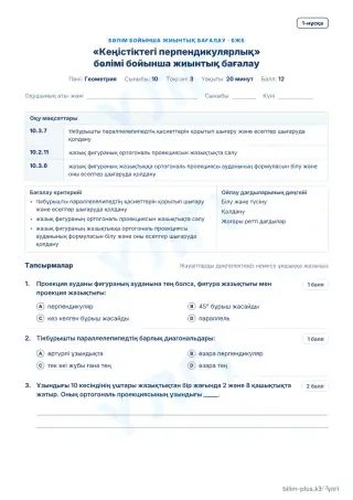 Үлгі · БЖБ · 1-нұсқа