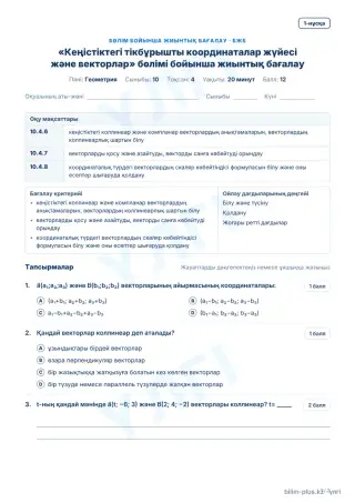 Үлгі · БЖБ · 1-нұсқа