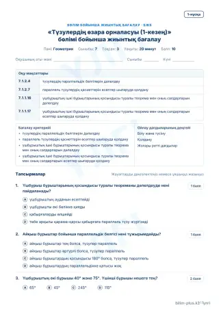 Үлгі · БЖБ · 1-нұсқа