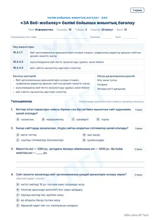 Үлгі · БЖБ · 1-нұсқа