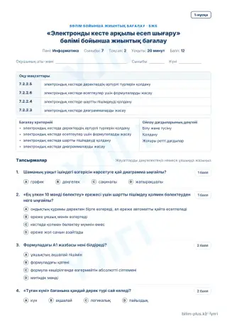 Үлгі · БЖБ · 1-нұсқа
