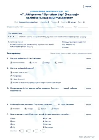 Образец · БЖБ · 1-нұсқа