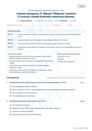 Үлгі · БЖБ · 1-нұсқа