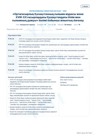 Үлгі · БЖБ · 1-нұсқа
