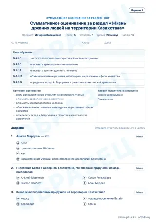 Образец · СОР · вариант 1
