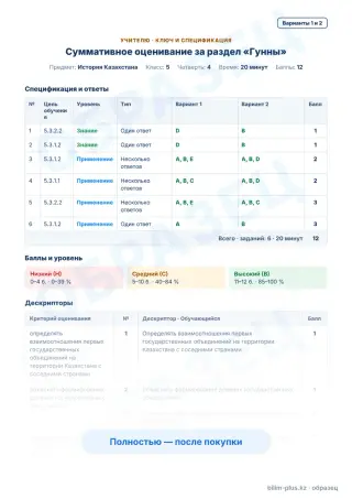 Образец · Учителю: ключ и дескрипторы