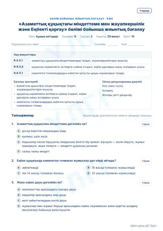 Үлгі · БЖБ · 1-нұсқа