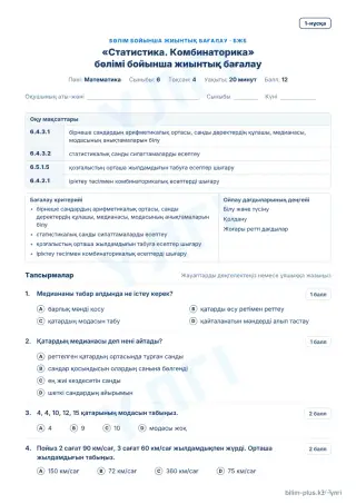 Үлгі · БЖБ · 1-нұсқа