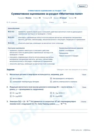 Образец · СОР · вариант 1