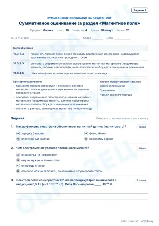 Образец · СОР · вариант 1