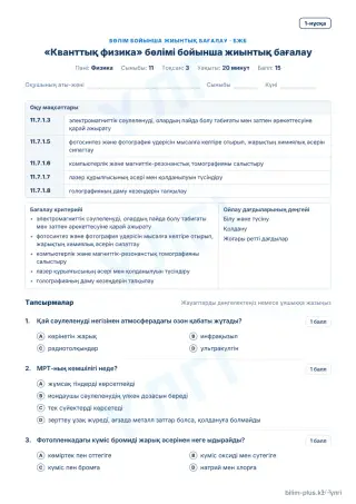 Үлгі · БЖБ · 1-нұсқа