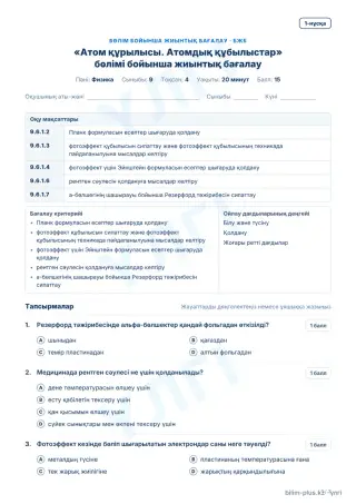 Үлгі · БЖБ · 1-нұсқа