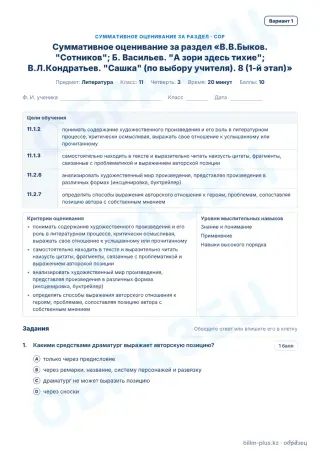 Образец · СОР · вариант 1