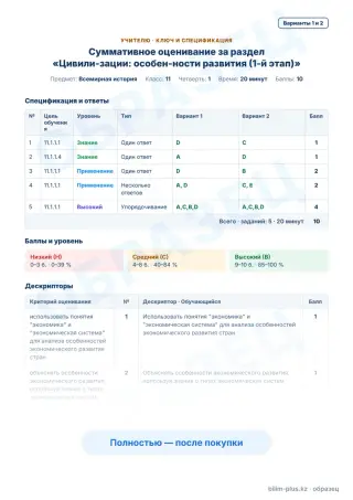 Образец · Учителю: ключ и дескрипторы