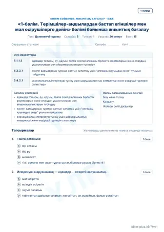 Үлгі · БЖБ · 1-нұсқа