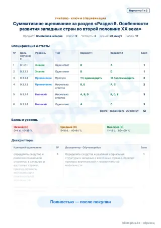 Образец · Учителю: ключ и дескрипторы